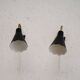 Pair of 1950s/60s Black Scandinavian Wall Lamps