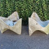 Pair of "Tooth" Planters by Willy Guhl