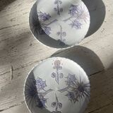 Pair of blue thistle plates