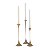 3 Swedish brass candle holders Gnosjo 1960