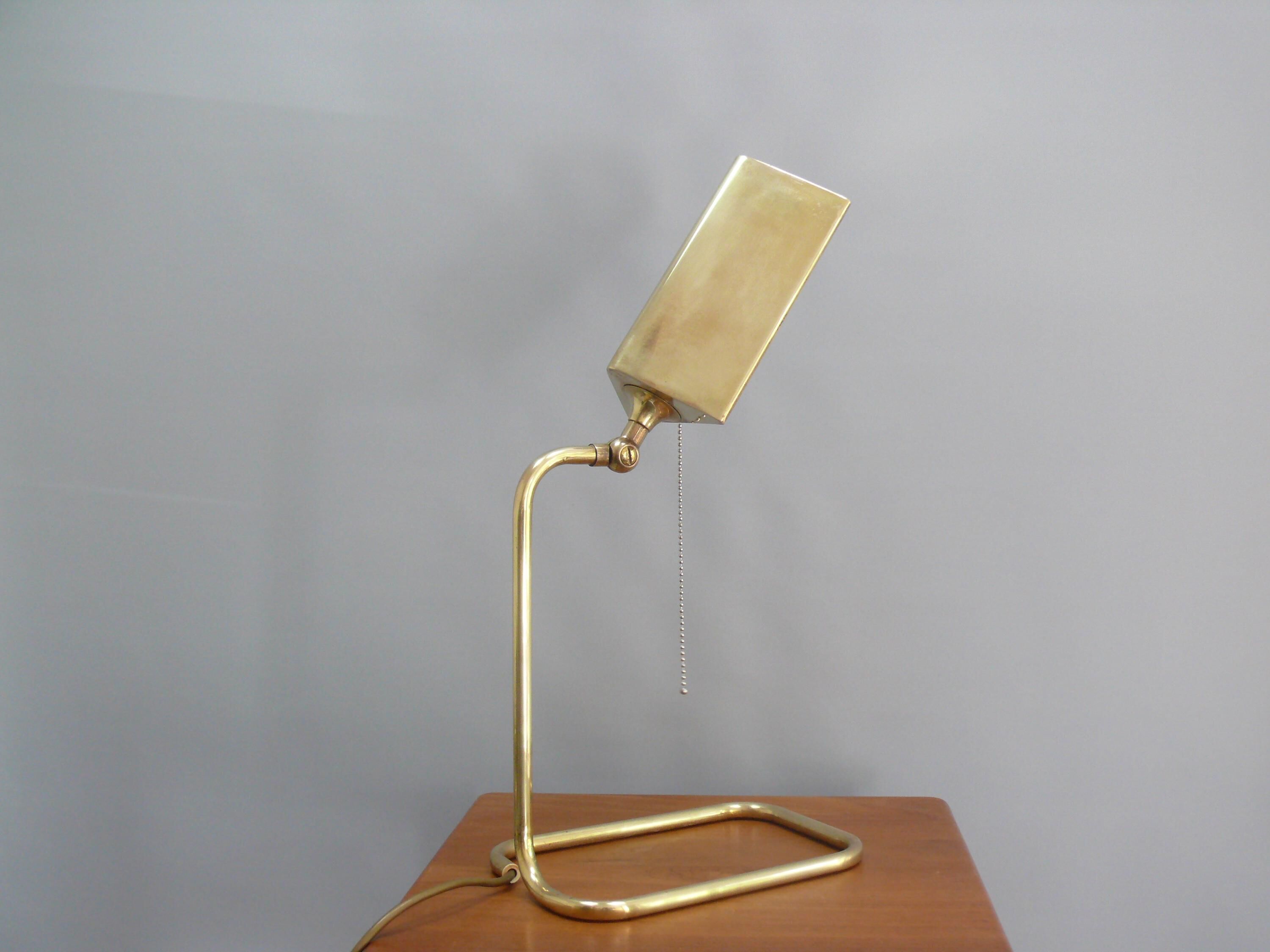 Lampe de banquier en laiton, conçue par Florian Schulz, années 1970 - Allemagne