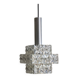 Diamond point plexiglass suspension light and aluminium