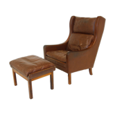 Fauteuil en cuir, Danemark, 1960
