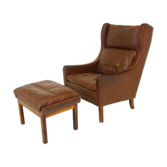 Leather armchair, Denmark, 1960