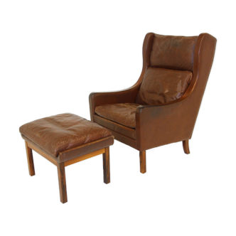 Fauteuil en cuir, Danemark, 1960