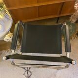 Tubular armchair and vintage skaï