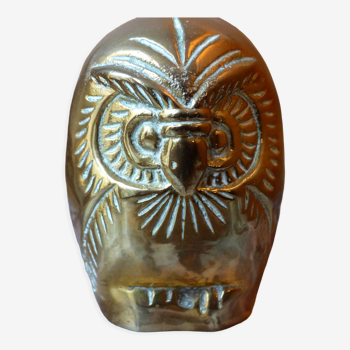 Brass owl's head