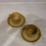 Pair of Sarreguemines cups and saucers