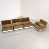 Set of 4 "Orbis" velvet armchairs by Luigi Colani for Colani