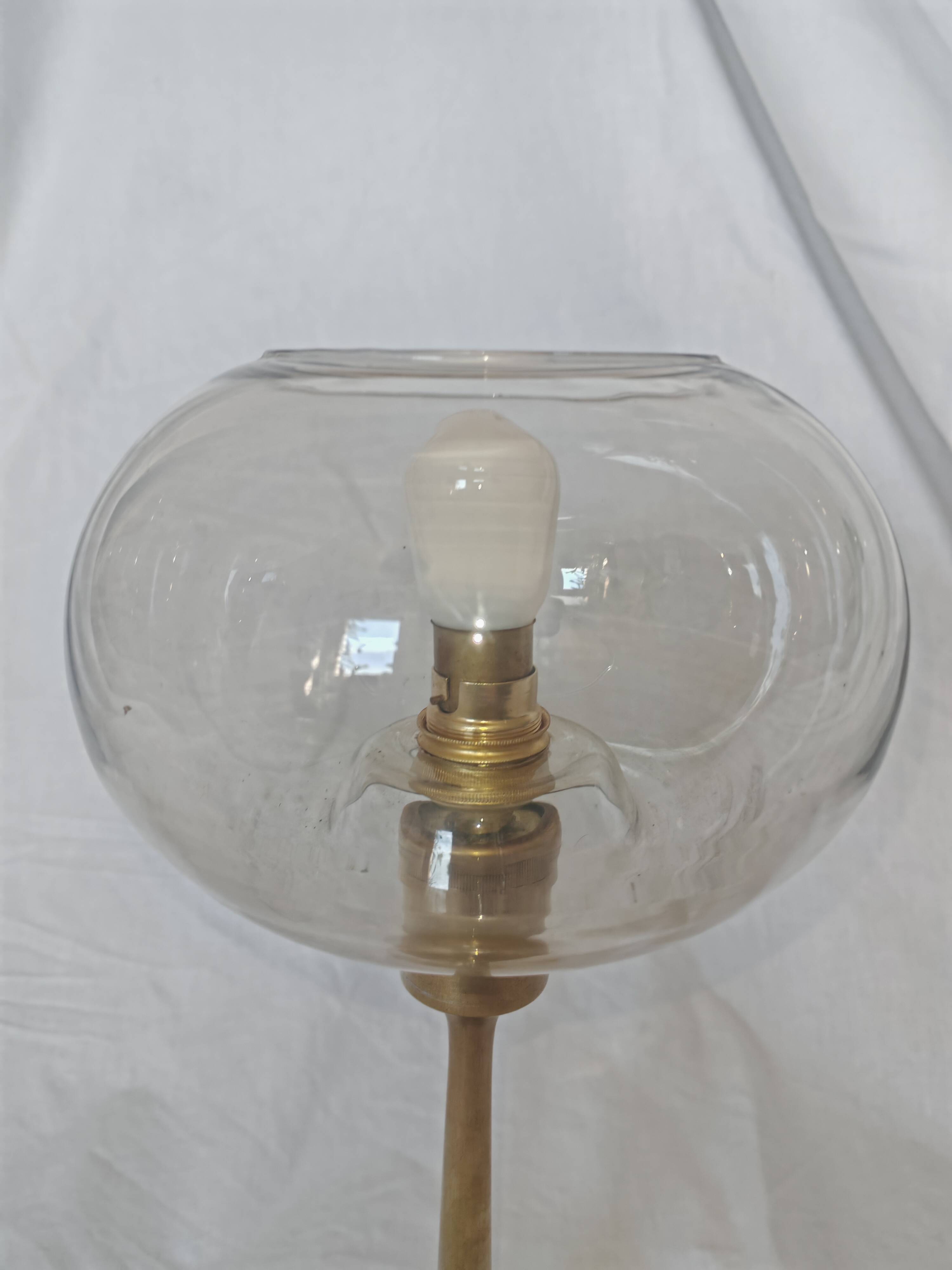 Sciolari style brass and glass lamp, 1970