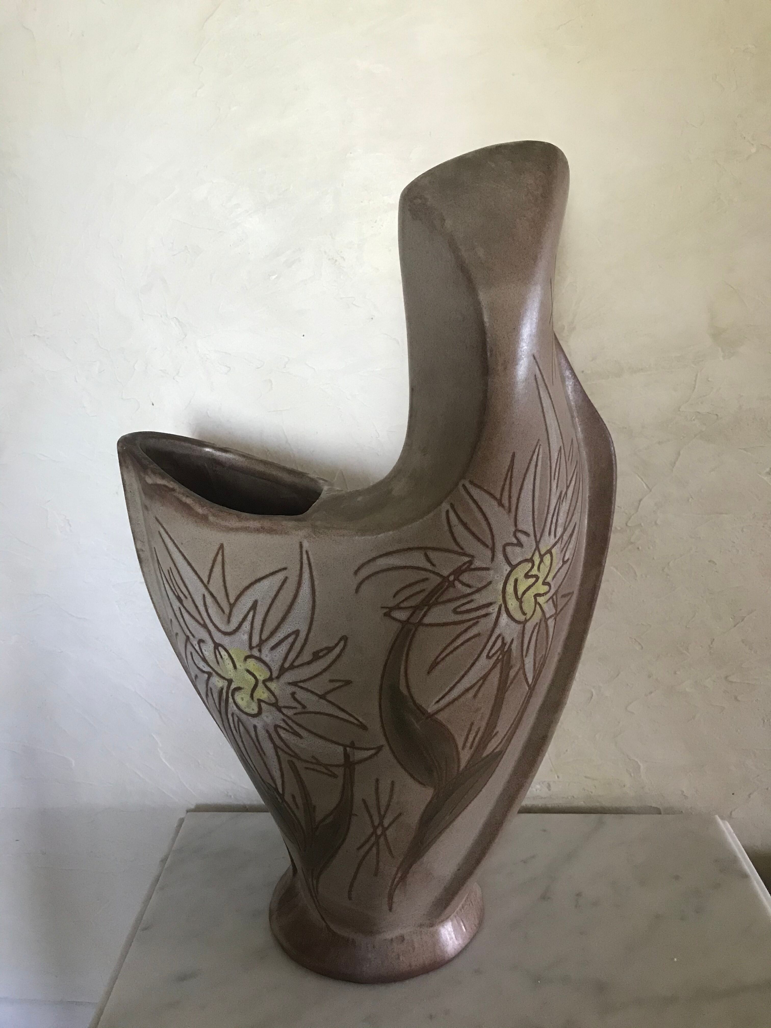 Vallauris zoomorphic vase 45cm