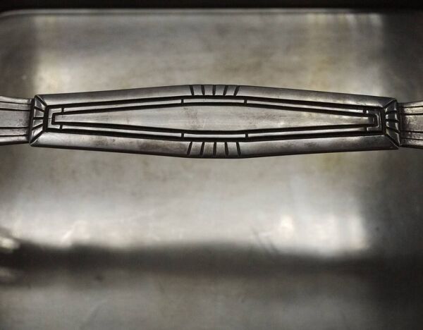 Plateau ancien en métal argenté par Durousseau & Raynaud