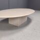 Vintage oval travertine coffee table, 1970s
