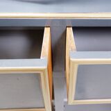 Double-bodied sideboard in grey lacquered wood - one pair available (B)