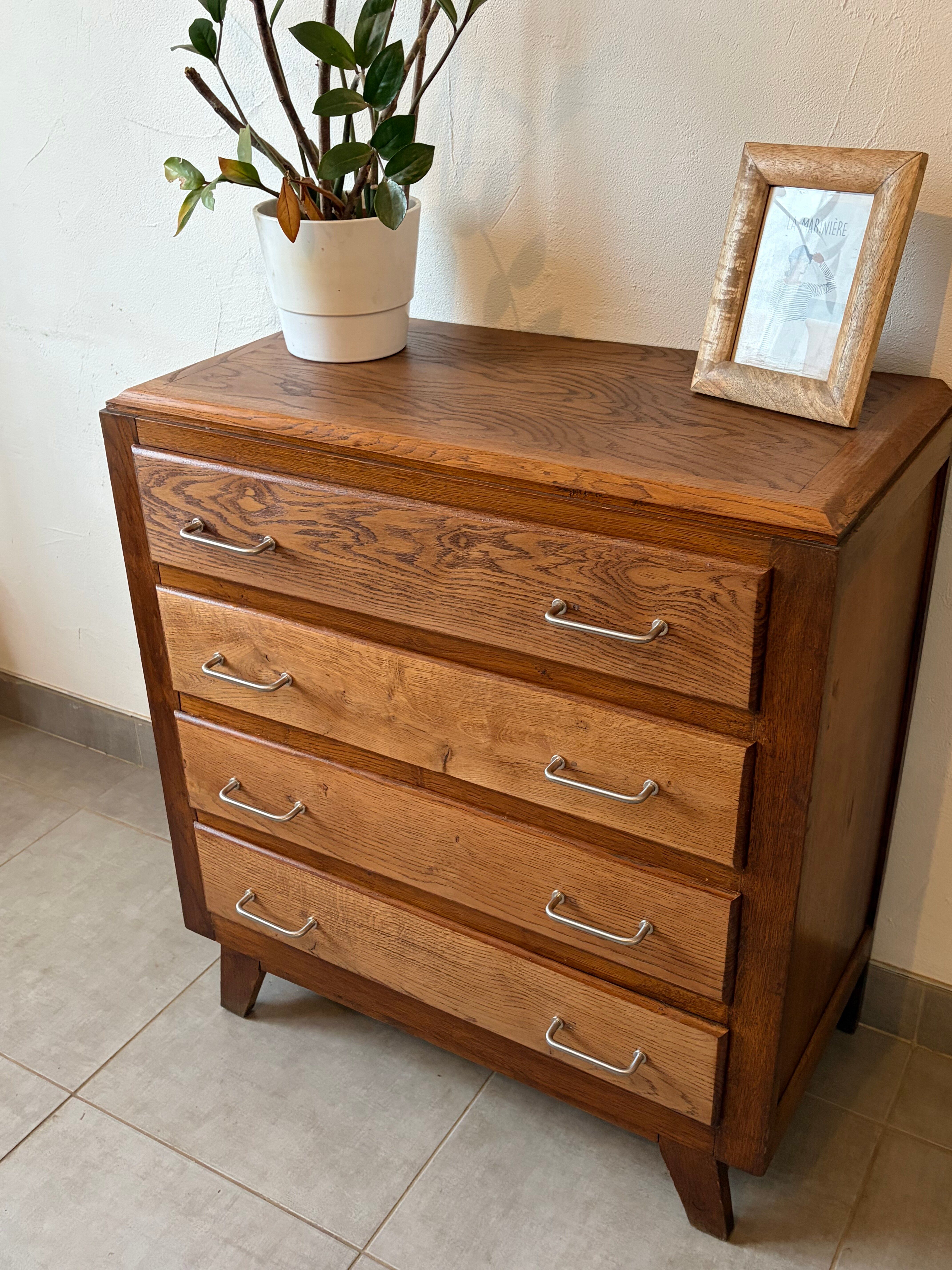 Commode vintage chene foncé