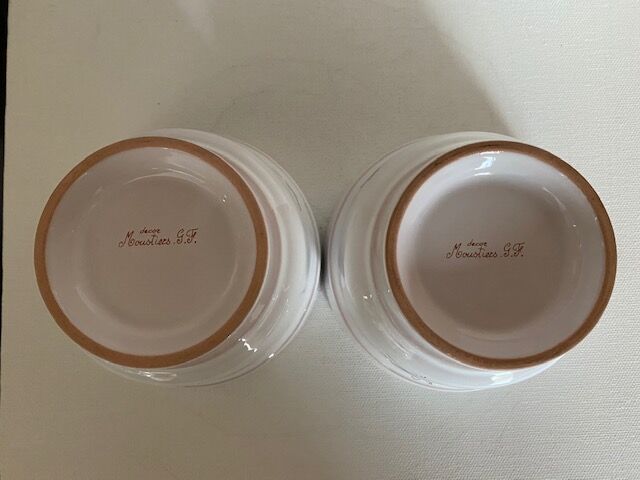 Lot of 2 bowls Ceramic decoration decor Moustiers G. F.