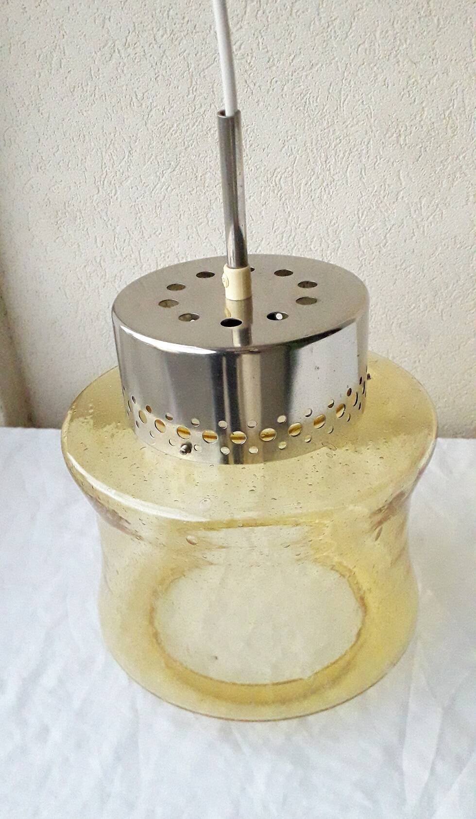 Bubble glass pendant light from the 70s