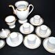 Empire coffee service in porcelain, 19th century swan neck, Paris porcelain