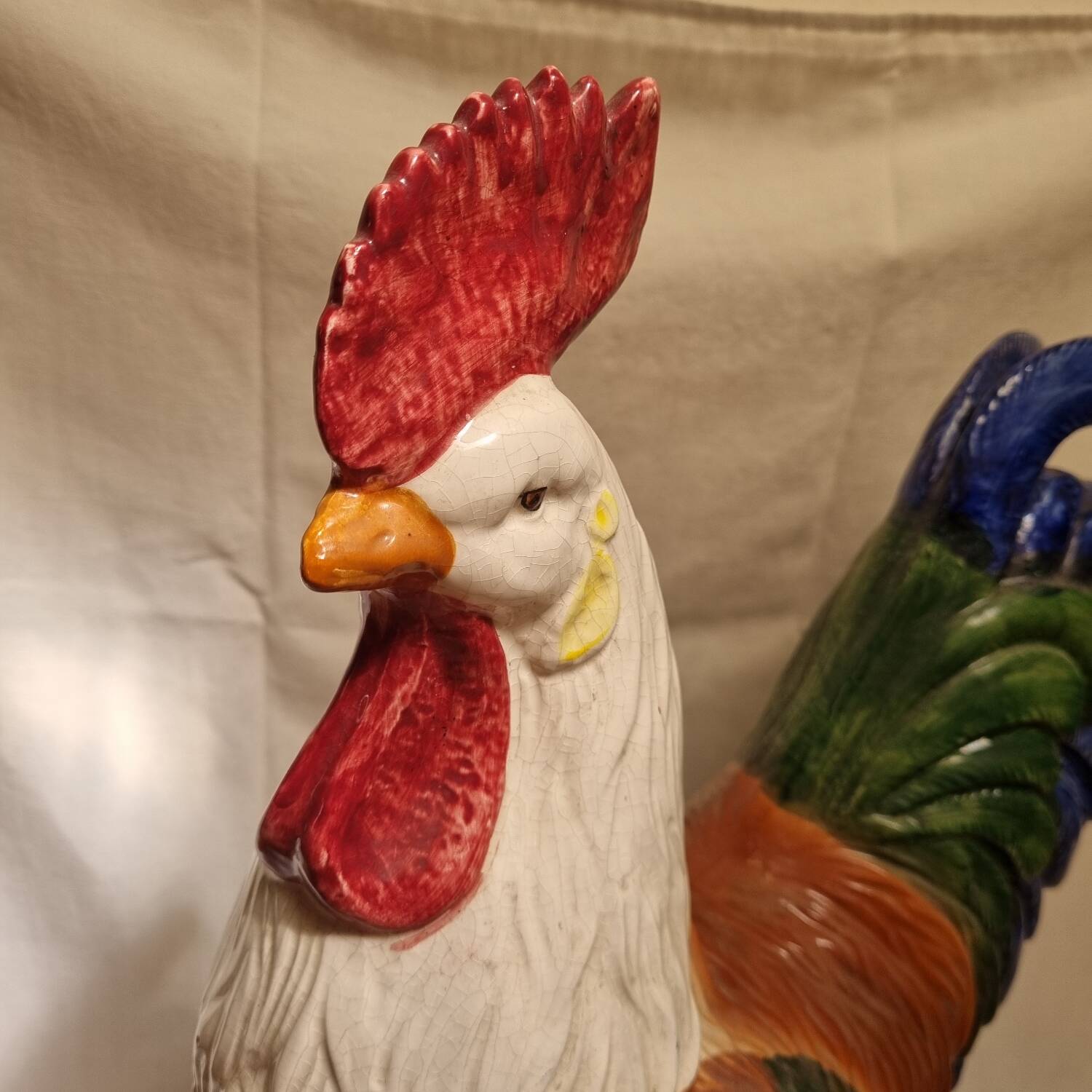 Coq en faïence Comoléra xixeme