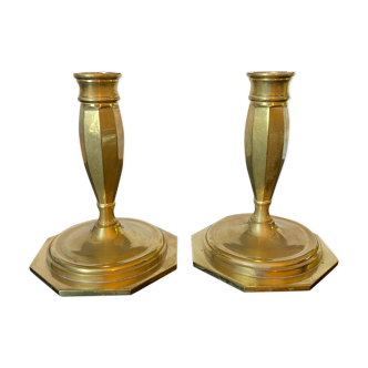 Pair of bronze candlesticks