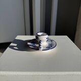 Dutch white and blue candlestick with windmill pattern H5 D10