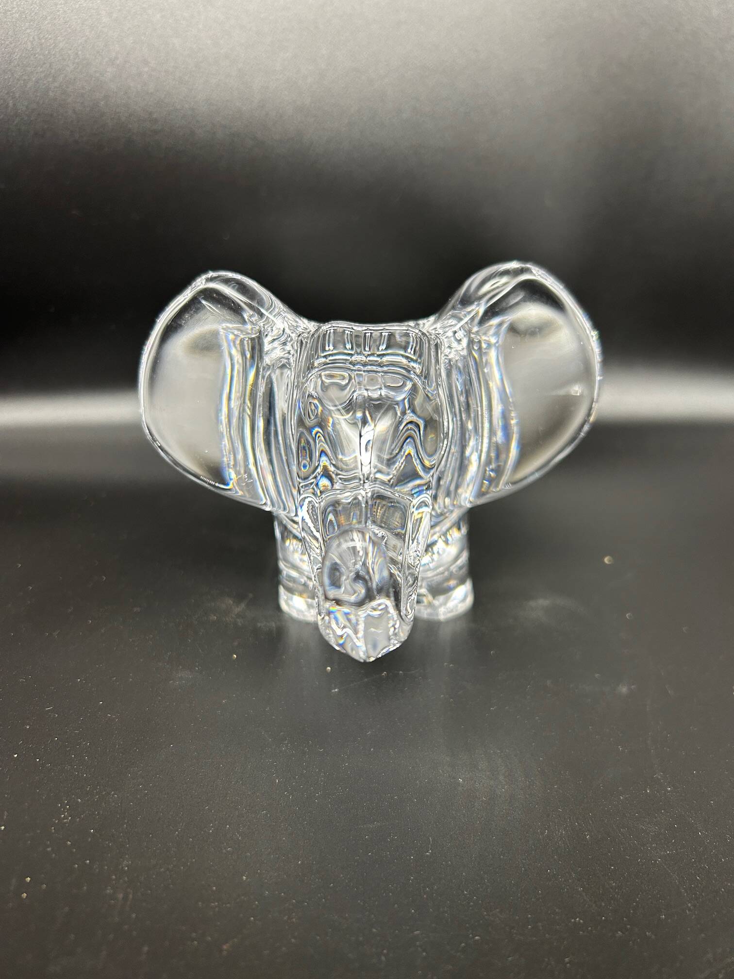Large crystal elephant pocket tray