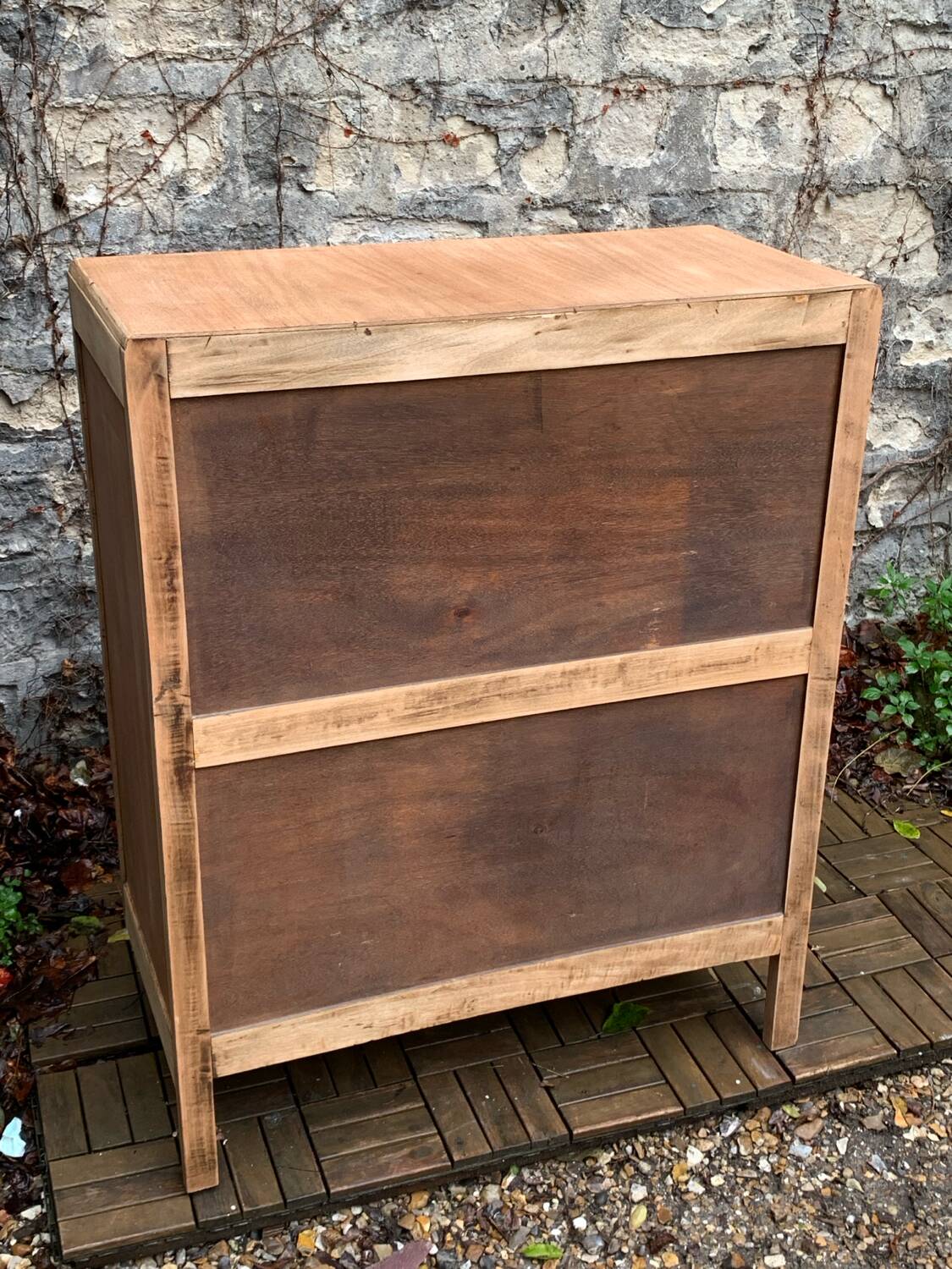 Raw wood art deco chest of drawers