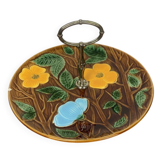 Barbotine Serving Tray, Sarreguemines, 1950