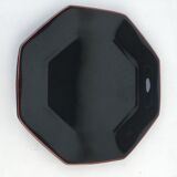 Set of 8 black glass plates