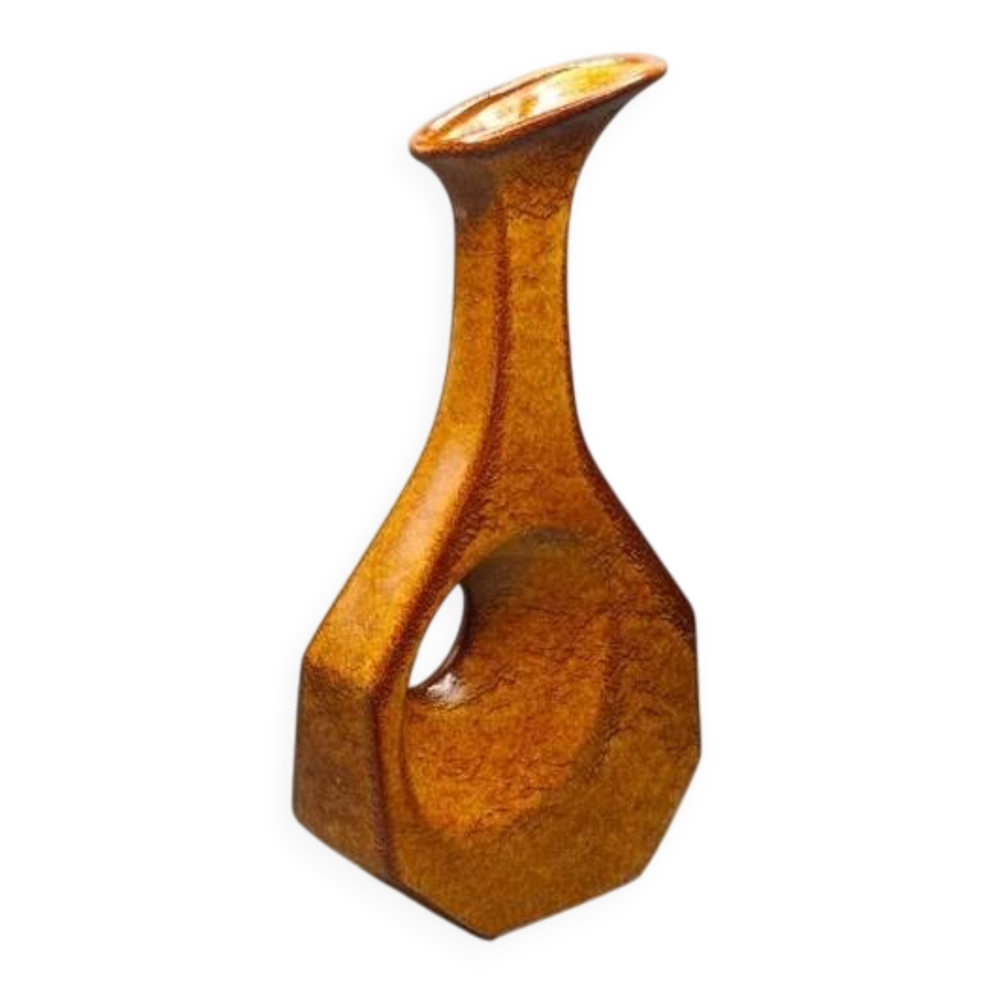 Sculptural ceramic vase by Roberto Rigon for Bertoncello, Italy, 1970s.