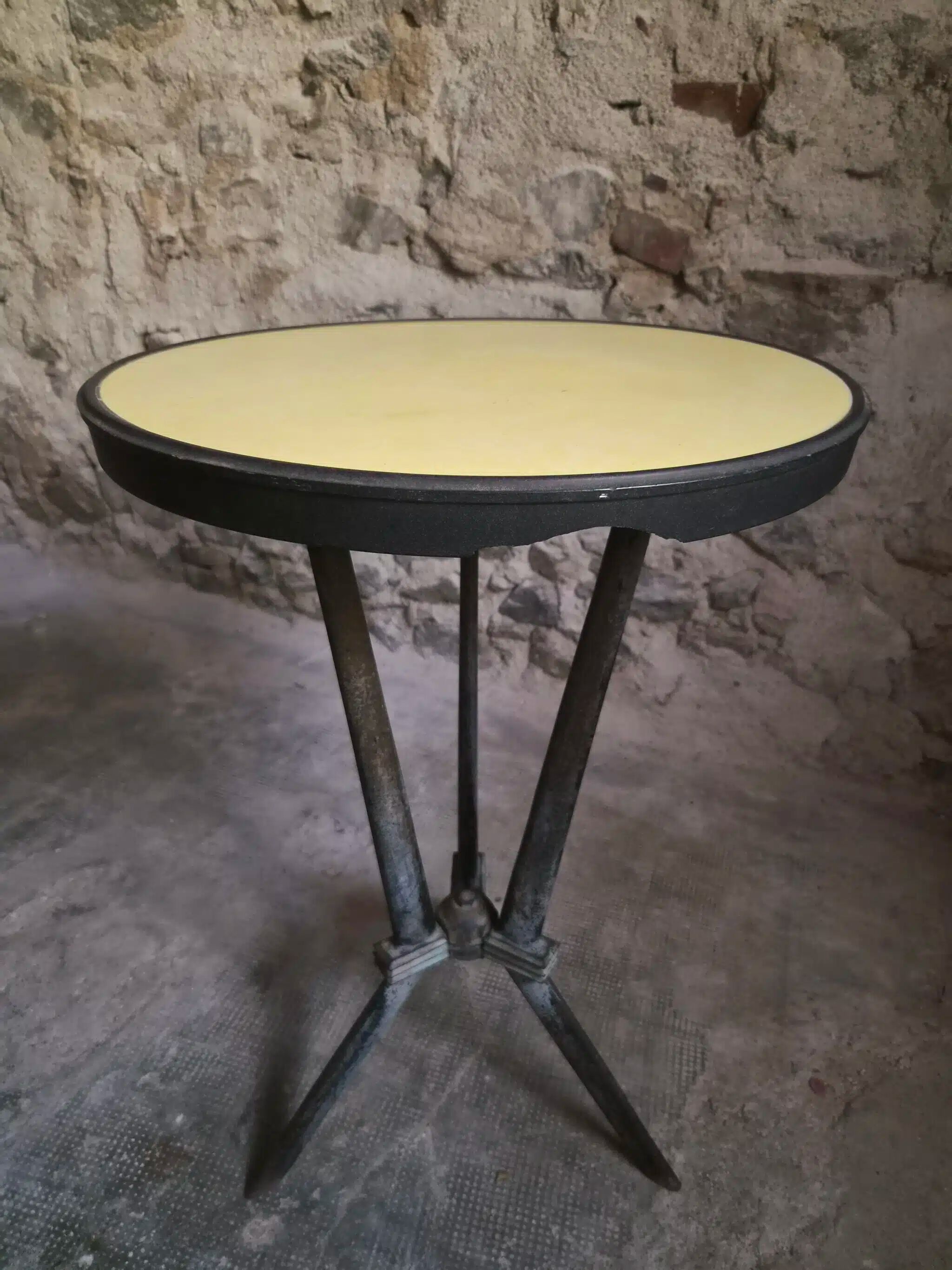 French Art Deco bistro table REX with a bakelite top, circa 1930.