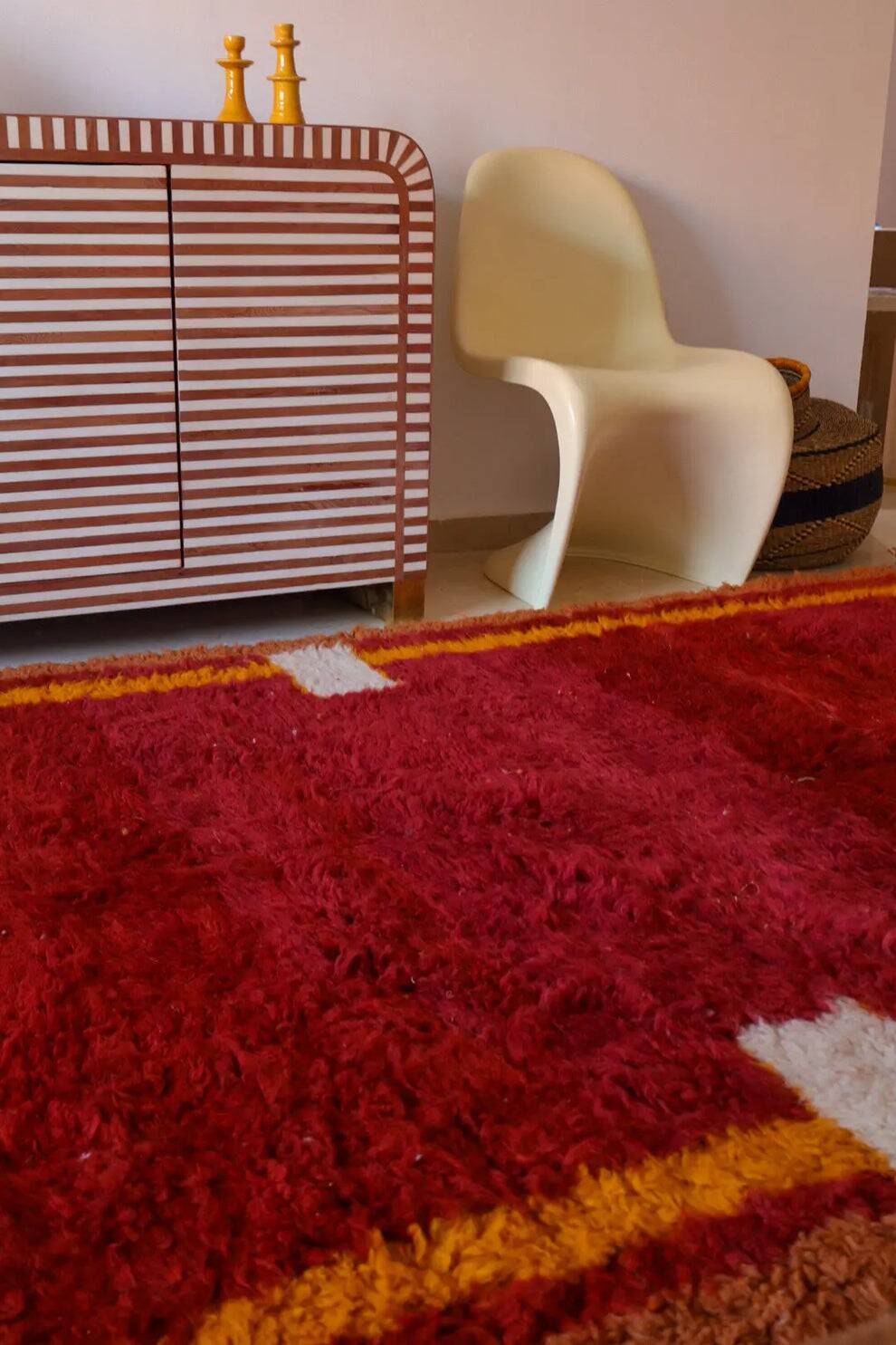 Tapis bordeaux bérbere en laine fait main traditionnelle 250cmx150cm