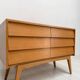 1950s vintage minimalist German walnut chest of drawers