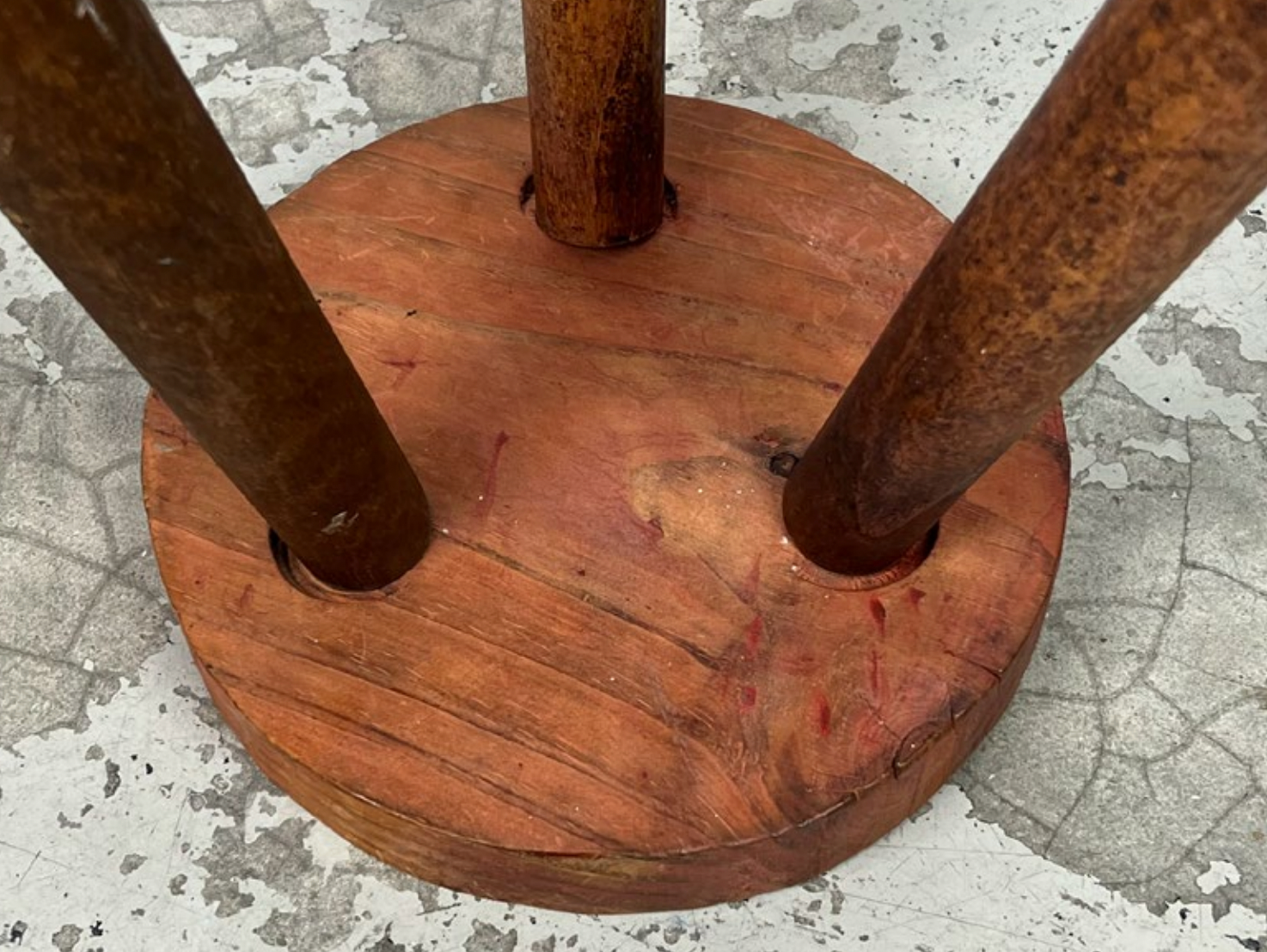 Vintage tripod wooden stool