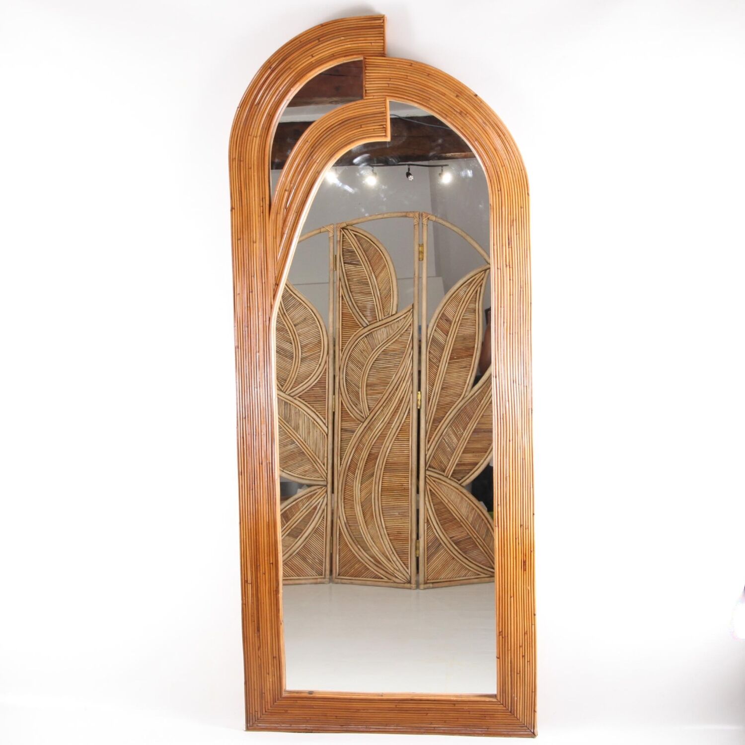Large rattan mirror