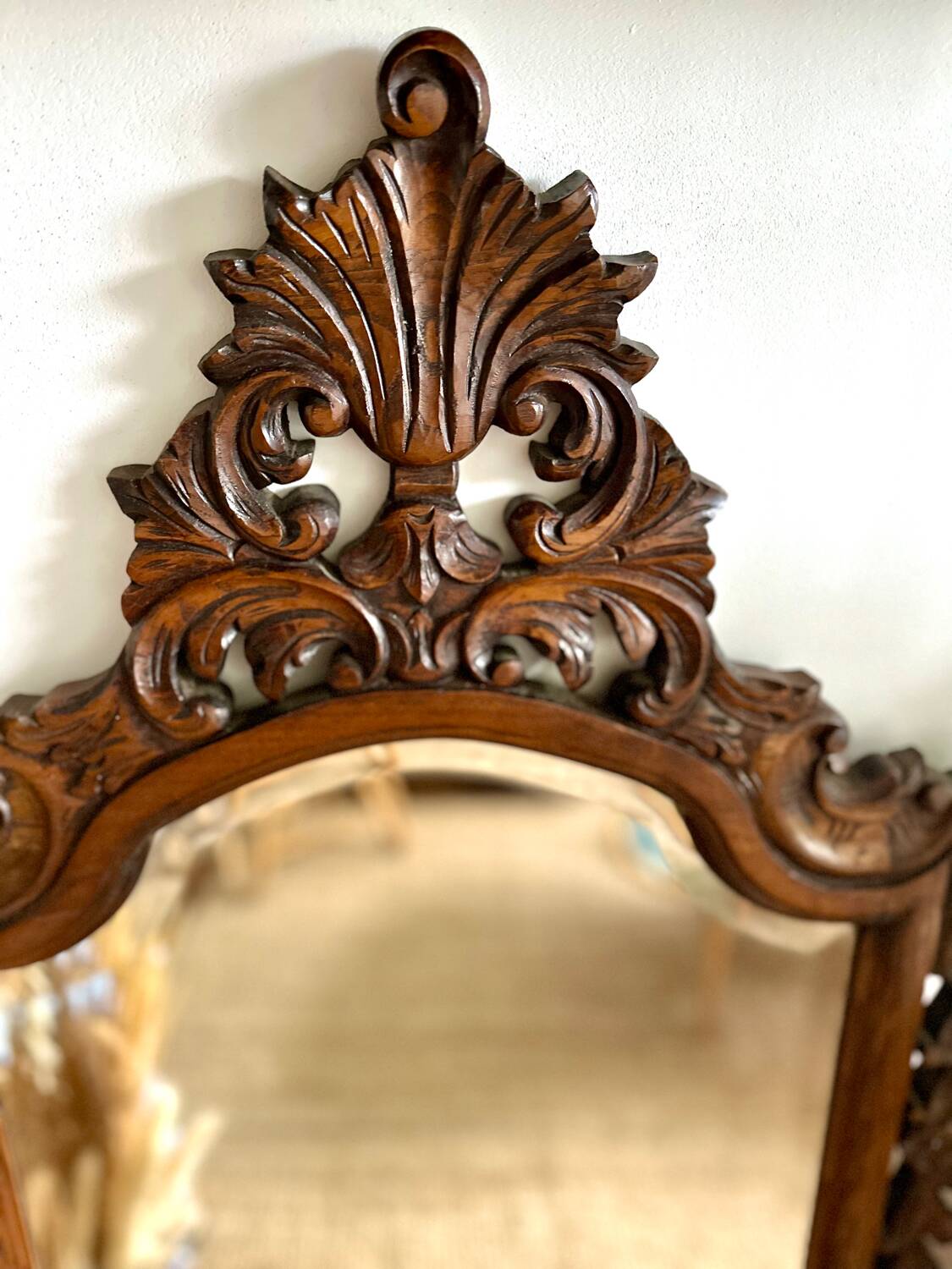 Vintage carved wooden mirror 110x58