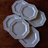 6 white octagonal dessert plates Johnson Brothers Heritage (ø 19.5 cm)