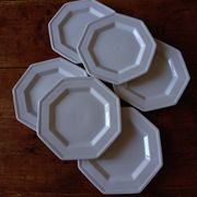 6 white octagonal dessert plates Johnson Brothers Heritage (ø 19.5 cm)