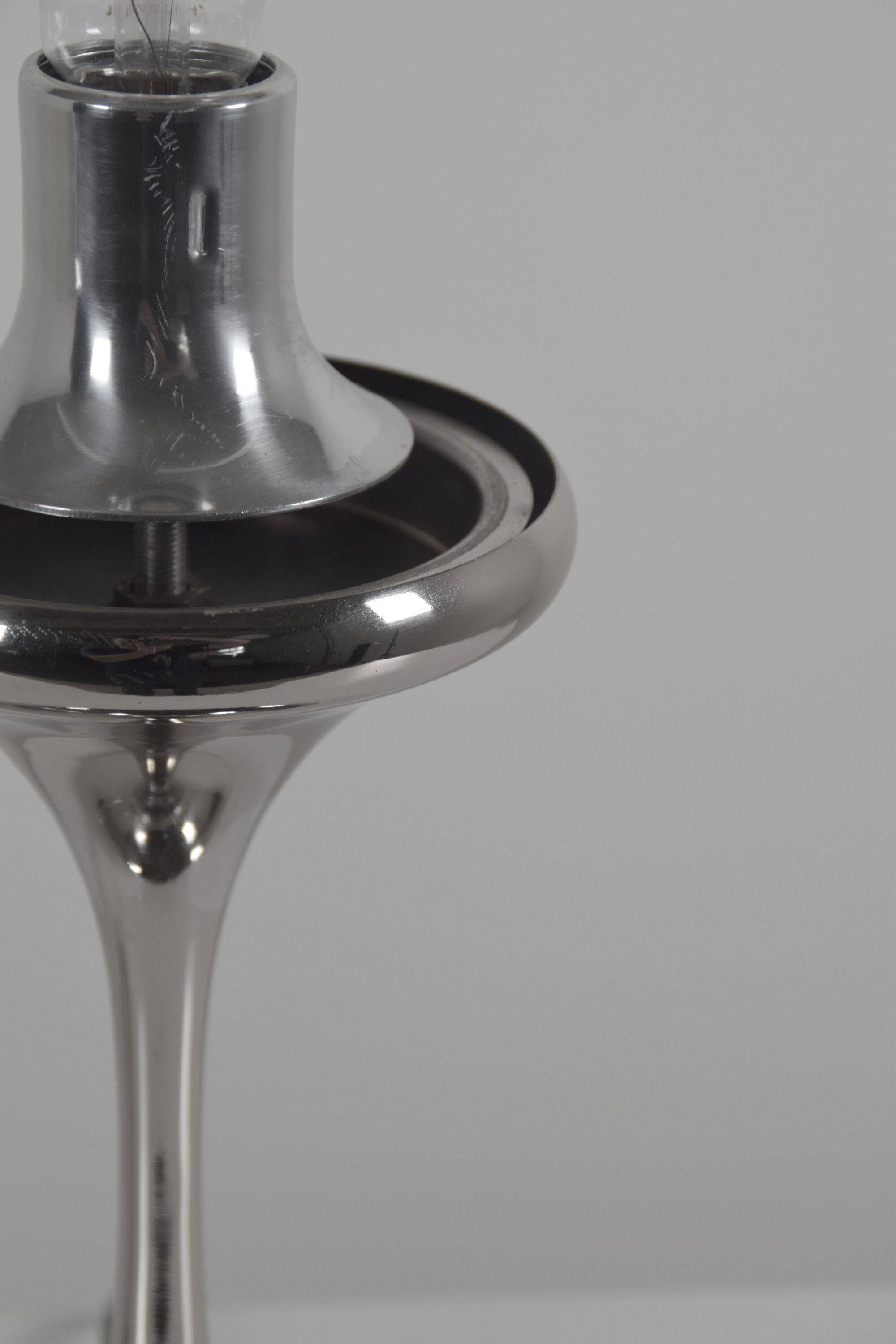 Space age table lamp by Doria Leuchten with chrome and glass, 1970s