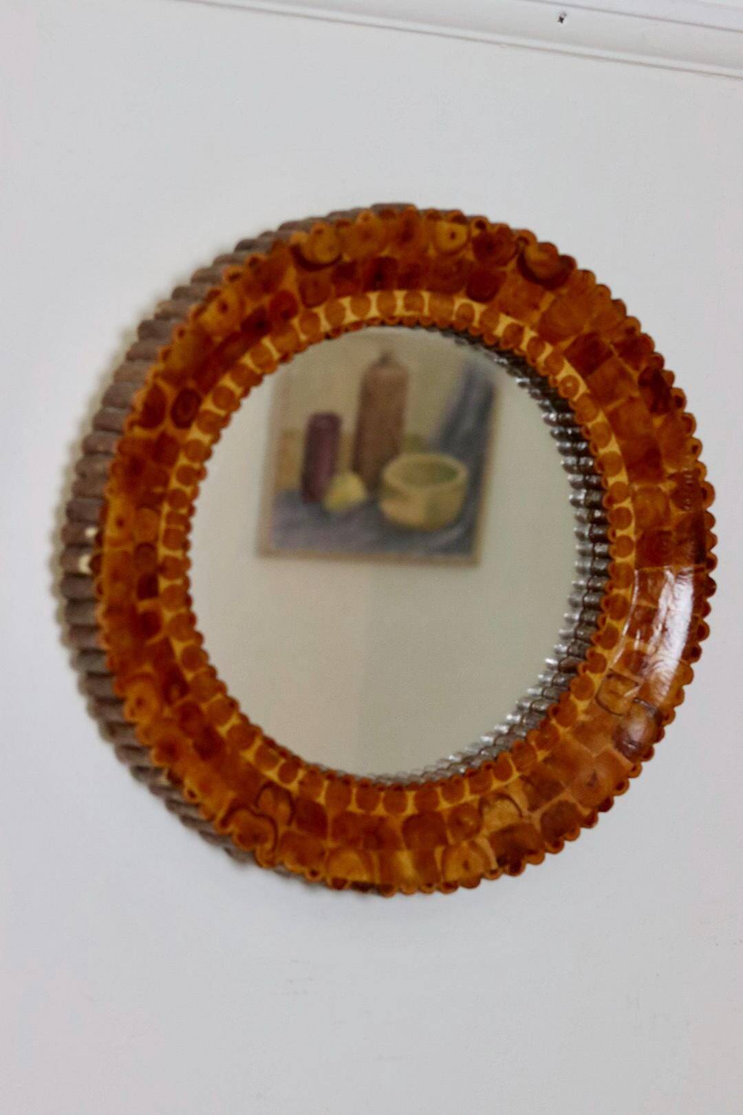 Miroir suédois vintage en bois