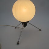Vintage metal and opaline tripod lamp