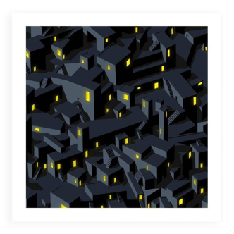 Art print, signed limited edition, Midnight City by the artist A. Alves