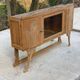 Parisian art deco 2-part buffet renovated in solid oak and marble 1940