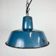 Small Industrial Blue Enamel Pendant Lamp, 1960s