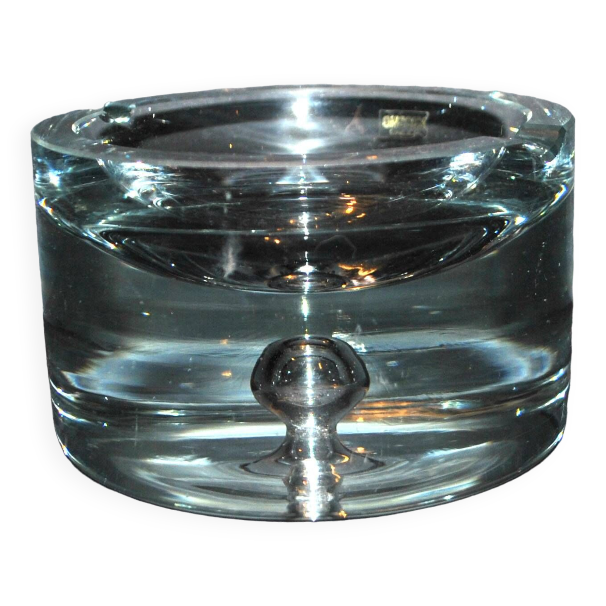 Design ashtray in blown glass krosno poland art verrier poland