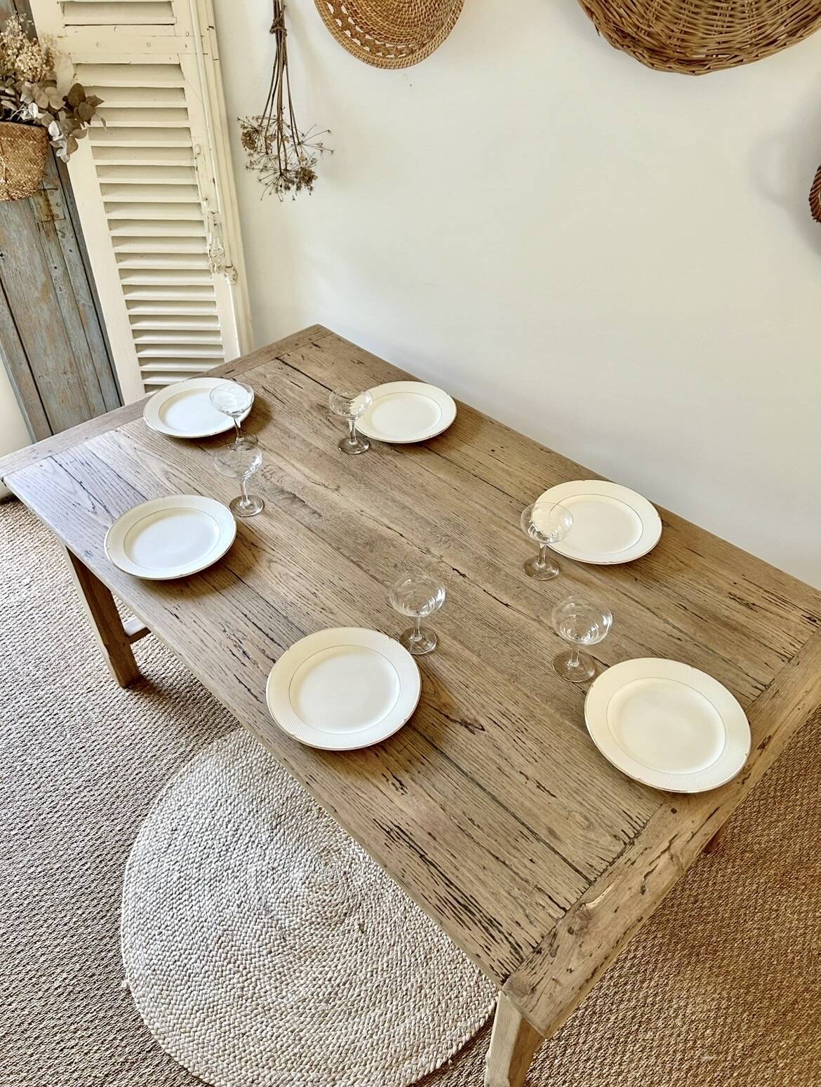 Table de ferme en chêne