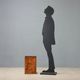 Vintage umbrella stand in burl wood and brass, Italy, 1970s-1980s.