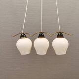 Old chandelier/hanging lamp with three light sources. Danish, design