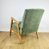 Classic armchair green olive structural light wood