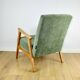 Fauteuil classique en bois clair structurel vert olive